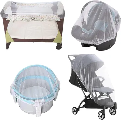Immagine prodotto di Rete per passeggino Muggennet - Protezione per bambini - Elastico - 170 cm - Bianco