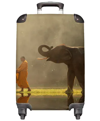 Produktbild von MuchoWow® Koffer Handgepäck Trolley Rollkoffer Kleine Reisekoffer mit 4 Rollen - Elefant - Wasser - Tiere - Natur - Cabin Size < 55x40x23 cm & 55x40x20 cm - Fotokoffer - Kabinenkoffer - Boardgepäck - Reise-Box - Reisekoffer - Reisegepäck - Koffer mit Bild - Trolley für Kinder