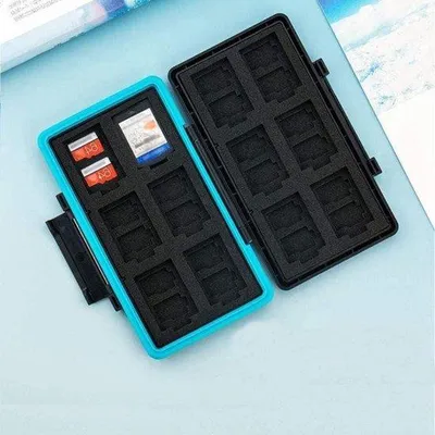 Immagine prodotto di Custodie impermeabili per schede di memoria per 24 schede Micro SD, SDXC e SDHC - Schede di gioco per Switch - Scatola portaoggetti