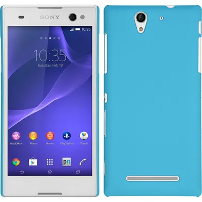 Produktbild von PhoneNatic Case kompatibel mit Sony Xperia C3 - Hülle hellblau gummiert Hard-case Cover