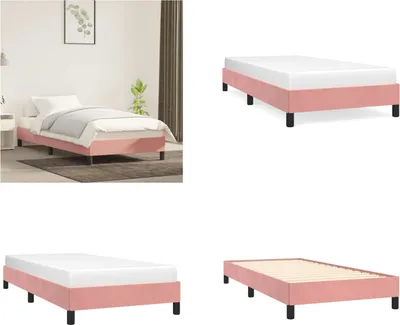 Produktbild von vidaXL Bettgestell Rosa 100x200 cm Samt - Bettgestell - Bettgestelle - Bettrahmen - Bett