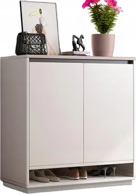 Obrázek produktu pro Moderní Komoda Bílá Prostorný Botník 2 Dveře Úzké