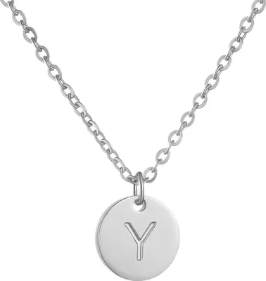 Produktbild von Initialen Kette Buchstaben Anhänger Geburtstagsgeschenk Silber-Y