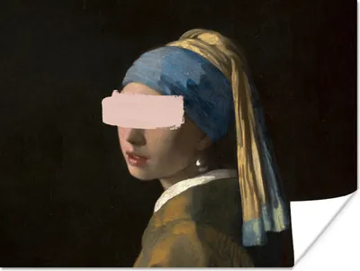 Produktbild von MuchoWow® Poster Das Mädchen mit dem Perlenohrring - Vermeer - Rosa 120x90 cm - Wandbild