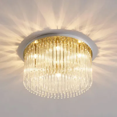 Produktbild von KOSILUM - Deckenleuchte, Metall und Glas - Transparent und goldfarben - Sandrilla