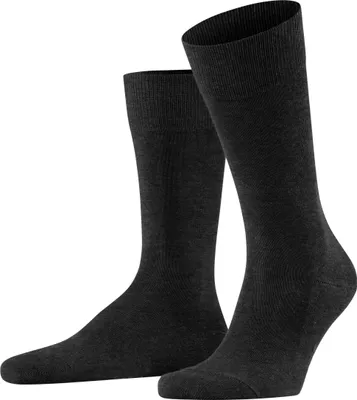 Image de FALKE Chaussettes Hommes - Family SO, Chaussettes polyvalentes, Uni, Mélange de Coton Anthracite 47-50