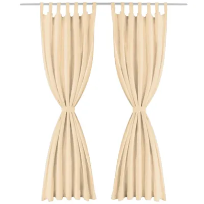 Produktbild von vidaXL Vorhänge Mikro-Satin 2 Stk. mit Schlaufen 140x245 cm Beige