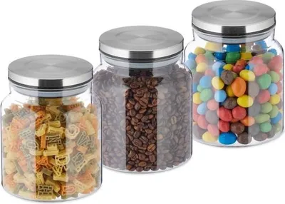 Produktbild von 3er-Set Vorratsgläser mit Deckel 1100 ml