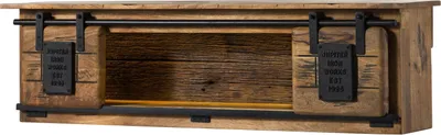 Image de MASSIVMOEBEL24 | Étagère murale en bois de Manguier / Bois de récupération 130x25x35 naturel laqué RAILWAY LUX #152