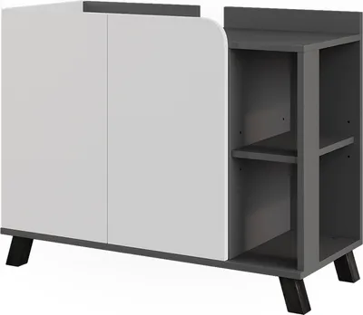 Obrázek produktu pro Toaletní stolek pro umyvadlo Vicco Karen Antracitová/bílá 80 x 65 cm se 2 dveřmi, Model 54649