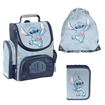 Produktbild von Schulranzen 3-tlg. Set für Mädchen & Jungen STITCH – Paso Ranzen, Mäppchen, Tasche