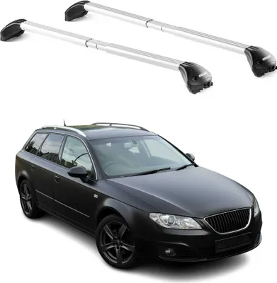 Image de Barres de toit pour Seat Exeo Wagon 3R 2009-2013 Gris Argenté 2 pièces ABE