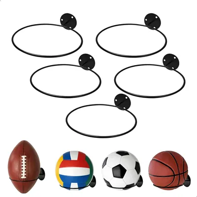 Image de Support mural pour ballons de sport, ensemble de 5