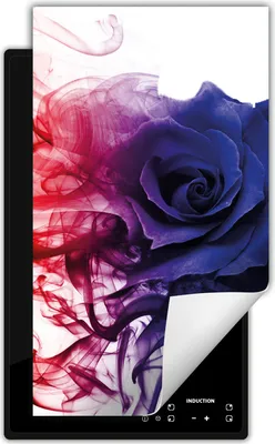 Produktbild von DarHaus Herdabdeckplatte 1 teilig 30x52 cm Anti Rutsch Matte Aufrollbar, bunt - Rose