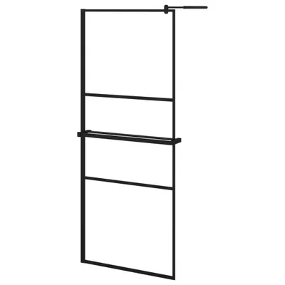 Obrázok produktu pre vidaXL Sprchová stena s policou pre sprchovací kút čierna 80x195 cm ESG