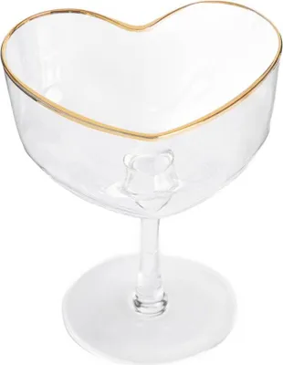 Produktbild von HOMLA AMAR plain - Herzförmiges Margarita-Glas mit Goldrand 0,18 l