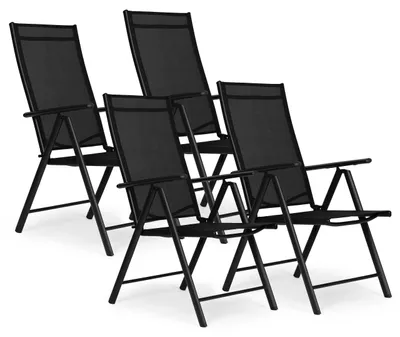 Obrázek produktu pro MultiGarden WR1652 Sada skládacích zahradních křesel, ocel, 7 poloh, 4 ks, černá