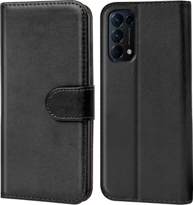 Produktbild von Conie Klapp Tasche für OPPO Find X3 Lite Kartenfach Rundumschutz Hülle in Schwarz
