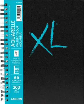 Obrázok produktu pre Canson XL Book, Čierna, Modrá, A5 (148 x 210 mm), 300 g/m², 68 listy