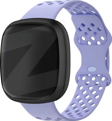 Produktbild von Bandz Sportarmband 'Sport Air' passend für Fitbit Versa 3 / Versa 4 / Sense / Sense 2 - Hochwertiges, atmungsaktives Smartwatch-Armband aus Silikonmaterial - Perfekt für den Sport - Flieder
