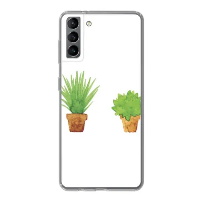 Produktbild von MuchoWow® Handyhülle Schutzhülle Hülle für Samsung Galaxy S21 Plus Blumentopf - Aquarell - Pflanzen Silikon Softcase Handy Hülle - Handy-Tasche