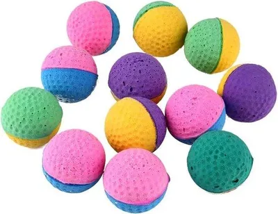 Productafbeelding van Kleine set latex krabballetjes - 12 stuks - Kleurrijk - Geschikt voor katten en honden - Duurzaam en bestand tegen bijten - Voor kleine huisdieren