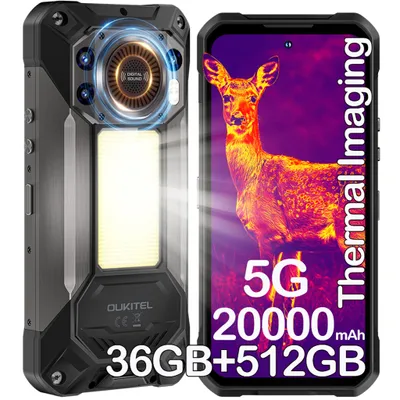 Image de OUKITEL WP61 Ultra Téléphone portable 5G AI Smartphone, 512Go 20000mAh 6.78" Imagerie Thermique Caméra, Dimensity 7025, 108MP Android 16