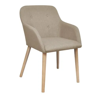 Produktbild von vidaXL Esszimmerstühle 4 Stk. Beige Stoff und Massivholz Eiche