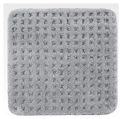 Produktbild von Flauschiger Badvorleger (45 x 45 cm) - WC Vorleger ohne Ausschnitt aus weichen Mikrofasern - Rutschfester und waschbarer Badteppich - Kleine WC Badematte - Farbe: Grau