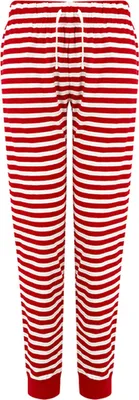 Produktbild von SF Women SK085 | Women`s Cuffed Lounge Pants - Freizeithose - Farbe: Red/White Stripes - Größe: M