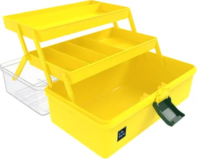 Produktbild von Aufbewahrungsboxen mit Deckel - Multifunktionale 3-lagige Kunststoff-Organisierbox - Gelb
