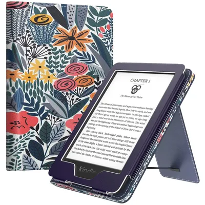 Produktbild von MoKo Hülle für Kindle 6" (11. Generation, 2024/2022), Blaue Blattröschen