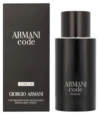 Produktbild von Giorgio Armani Armani Code Parfum, Männer, 75 ml, Nachfüllbare Flasche, Bergamotte, Muskatellersalbei, Iris, Zedernholz, Tonka-Bohne