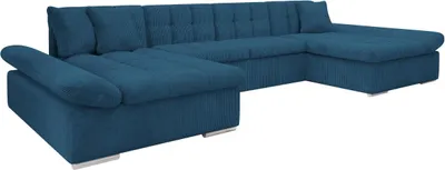 Produktbild von MIRJAN24 Ecksofa Alia Cord mit Regulierbare Armlehnen, U-Form Schlafsofa vom Hersteller mit Zwei Bettkasten (Farbe: Poso 05)