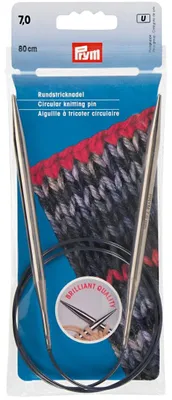 Produktbild von Prym 212194 Rundstricknadeln MS 80 cm 7,00 mm silberfarbig