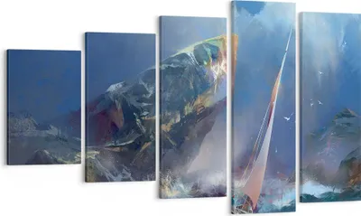 Produktbild von Bild auf Leinwand - Leinwandbild - Meer Segelboot - 100x60cm - Wand Bild - Wanddeko - Wandbilder - Leinwanddruck - Bilder - Kunstdruck - Wanddekoration - Leinwand bilder - Wandkunst - EG100x60-3923