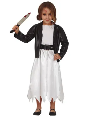Produktbild von Killerpuppen-Kostüm für Mädchen Halloweenkostüm weiss-schwarz