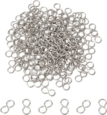 Productafbeelding van Roestvrijstalen Sluitingen - Schakels Haken - Sieraden Maken - Dubbele Opening - 200 stuks - Zilverkleurig