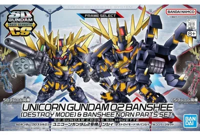 Zdjęcie produktu dla Model figurki GUNDAM SDCS - Unicorn Gundam 02 Banshee (Destroy Mode) & Banshee Norn Parts Set