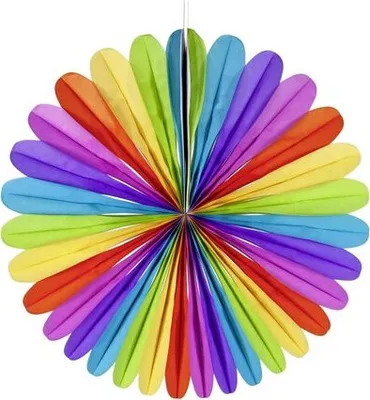 Produktbild von 1x Rosette "Farbenspiel" aus Papier schwer entflammbar Ø70cm