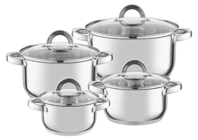 Produktbild von FLORINA Kochtopf Set CLAUDE I 8-teiliges Topfset aus Hochwertigem Edelstahl I To