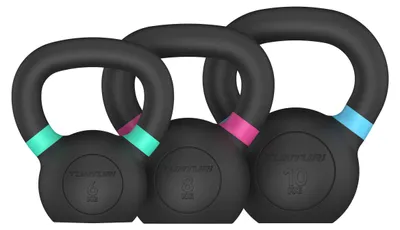 Immagine prodotto di Tunturi Platinum kettlebell in ghisa - Set 6-10 kg - Inclusa app fitness gratuita