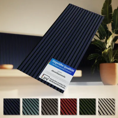 Produktbild von AKUSTIKO Colour Akustikpaneele 140×60cm flexible MDF-Lamellenwand auf Filz einfarbig & seidenmatt