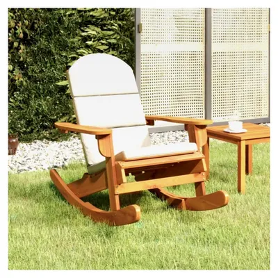 Produktbild von Adirondack-Schaukelstuhl mit Kissen aus massivem Akazienholz für Balkon und Freizeit