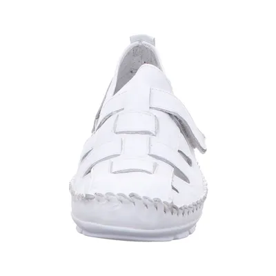 Produktbild von Gemini Damen Slipper Leder Flechtoptik Klettverschluss 382334-01, Größe:37 EU, Farbe:Weiß
