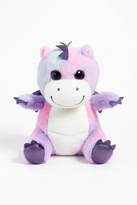 Produktbild von Plüschtier Drache 28 cm Rosa Violett – Weiches Stofftier, Kuscheltier für Kinder