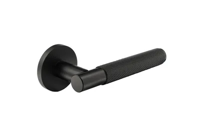 Produktbild von QRS - SORIA Türgriff für Zimmertüren, Türklinken Griff Set, mit Rosette PZ, Schwarz - Türbeschlag, Türdrückergarnitur für Innentür
