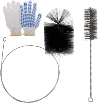 Imagen del producto de Kit de cepillos para chimeneas, de 2 piezas, con una varilla de 1,8 metros y un cepillo de 17 cm, para chimeneas
