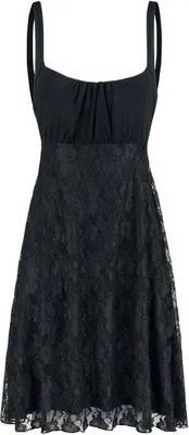 Produktbild von Black Premium by EMP Damen schwarzes Kleid mit Rock aus Spitze L