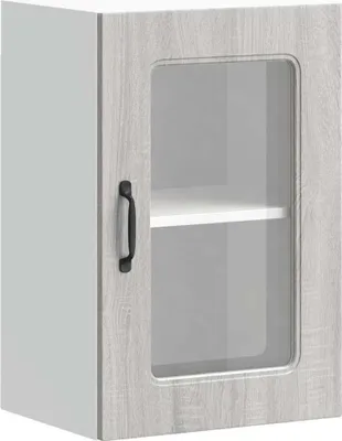 Immagine prodotto di vidaXL Pensile da cucina con anta in vetro Kalmar grigio Sonoma in materiale ligneo